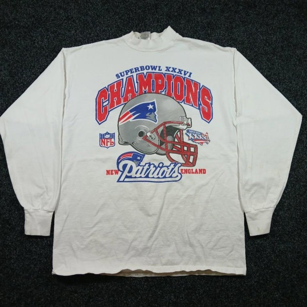 Vintage New England Patriots Super Bowl XXXVI Champions Long Sleeve T-Shirt XL